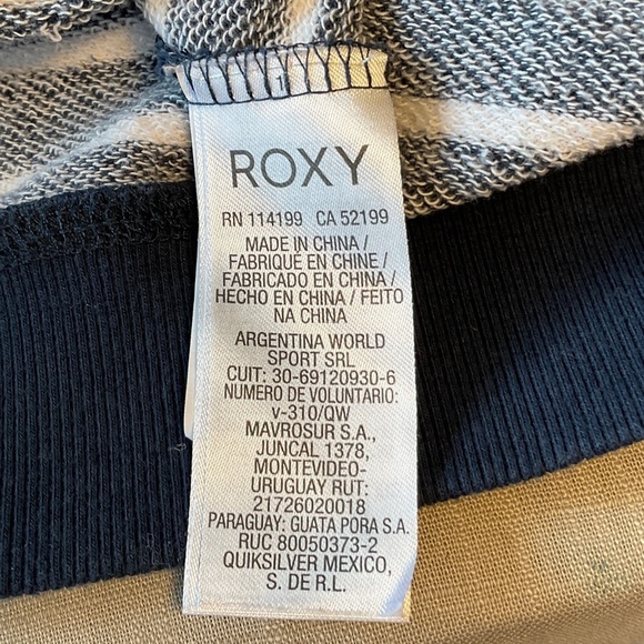 Roxy Black and White Striped Zip-Up Hoodie - Picture 6 of 8